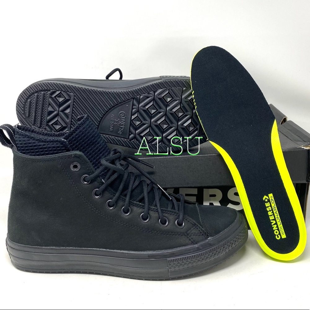 Converse Ctas Waterproof Boot High Suede Black Womenen's Size 7 Sneakers 162409C - Picture 7 of 8